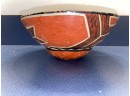 Old American Indian Decorated Pottery Bowl. Damaged.