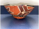Old American Indian Decorated Pottery Bowl. Damaged.