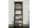Vintage Wood And Steel 5 Foot Folding Step Ladder. Very Sturdy.