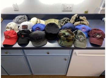 Fourteen(14) Vintage Hats. VANS, Vinyard Vines, Life Is Good, Military, Greek Fisherman, Timberland, Baseball.