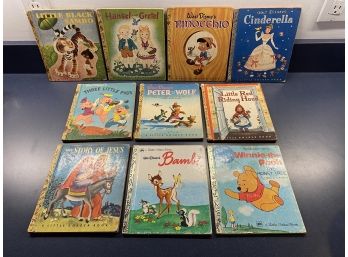 Collection Of 10 Vintage Little Golden Books. 4 First Editions. Little Black Sambo, Hansel And Gretel.