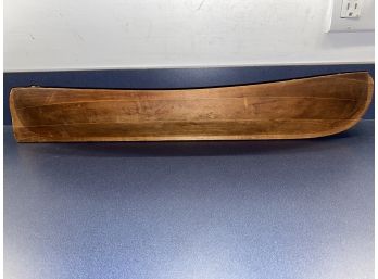 Antique Wood Toy Or Model Boat With Some Hardware. Measures 5 1/2' X 23'.