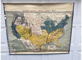 Vintage 1960s School Map. Mexican War And Compromise Of 1850. Denoyer-Geppart Co. Chicago.