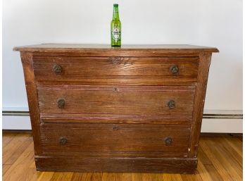 Antique Three Drawer Bureau With Pegged Drawers. Measures 39' Wide, 17 5/8' Deep, And 28 3/4' Tall.