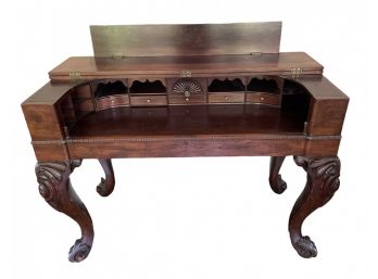 Antique Writing Desk With Carved Legs 45' X 23' X 33'