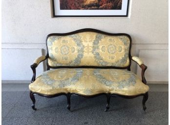 Elegant Pale Yellow Baroque Versace Style Antique Settee