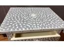A Restoration Hardware AMIRA Inlay Mosaic Grey Side Table (Retail 899.00) - 1  Of 2