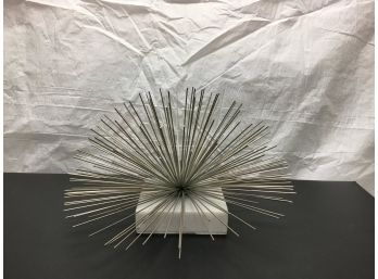 A Metal On Marble Base Starburst Decorative Sculpture - 2 Of 2