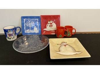 A Group Of Christmas Decorative Items