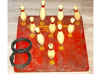 Antique Ring Spares & Strikes Carnival Skill Game  Aprox 2 Ft X 2 Ft