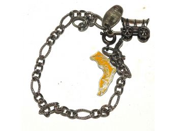 Old Sterling Bracelet With Charms Estate Found Jewelry