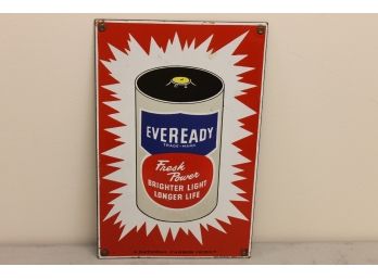 Porcelain Enamel Eveready Battery Advertising Sign - Thick Metal - Nice Colors