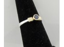 14K Yellow Gold And Sterling Silver Sapphire Ring