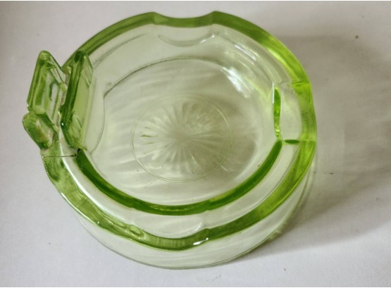 Vintage Green Depression Glass Ashtray