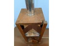 MCM Mirrored Wood Table Lamp