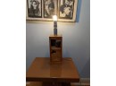 MCM Mirrored Wood Table Lamp