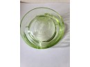 Vintage Green Depression Glass Ashtray