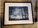 New England Artist Walter Cudnohufsky Watercolor 'The Moon'