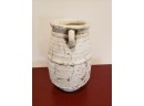 White Grecian Style Unglazed Ceramic Urn