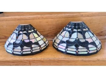 A Pair Of Stained Glass Sconces