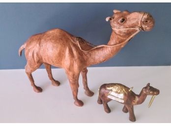 Large Camel Is Leather The Smaller One Is Wood With Abalone Shell