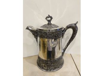 Ornate Antique? Silver Plate Pitcher With Lid