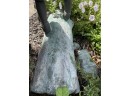 Gorgeous Artisan- Finely Crafted, Fun Bronze Yard Statue - Boy With His Best Friend - His Dog, On A Large Log