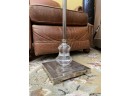 An Opulent Pierced Chrome And Crystal Standing Lamp