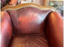 A Gorgeous Rolled Arm Leather Armchair With Nailhead Trim By Thomasville Furniture