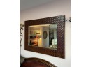 A Large Woven Leather Framed Mirror