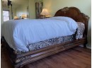 A 19th Century Italian Export Banded Mahogany Queen Bedstead (Part Of Entire Set In Sale)