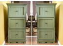 A Pair Of Painted Wood File Cabinets