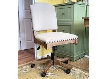 A Linen Desk Chair With Nailhead Trim By Pier 1 Imports