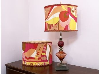 A Gem Tone Glass Lamp And Fabulous Pucci Style Shades