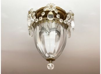 A Brass And Glass Flush Mount Ceiling Fixture By Schonbeck