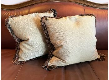 Shagreen And Fringe Accent Pillows