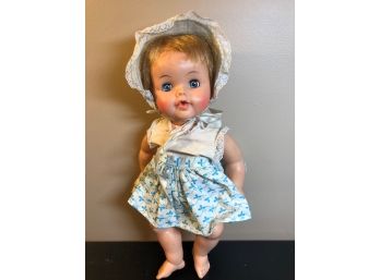 Vintage Ideal Toy Corp BW 13 Blue Eye Blond Hair Baby Doll 13'