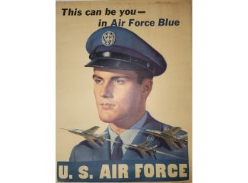 1956 Very Early Us Air Force Recruiting Poster! Rare!