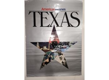 Original Vintage American Airlines Texas Poster