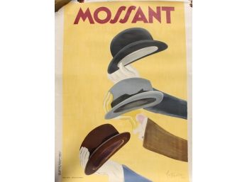 Cappiello - Mossant Hats 1938 Original  Linen Backed Poster (Art Deco Masterpiece)