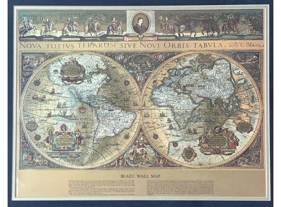 Nova Totius Terrarum Sive Novi Orbis Tabula': Map Of The World After Joan Blaeu. 1680