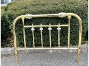 Vintage Brass Headboard & Footboard For Full Size With Porcelain Spheres