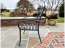 Set Of Four Patinated Aluminum Outdoor Arms Chairs