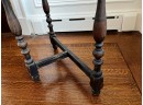 Vintage Ebonized Demi-Lune Table With Unusual Fluted Frieze - Great Paint Project