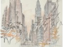 Mads Stage (Danish, 1922-2004) Chrysler Building & E. 42nd Street Print