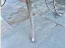 Oval Patinated Aluminum Outdoor Table With Glass Top