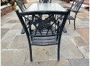 Set Of Four Patinated Aluminum Outdoor Arms Chairs