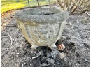 Cement Outdoor Footed Garden Planter With Lion Heads