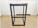 Kosas Home Davie Counter Stool  With Solid Mango Wood Curved  Seat And Sturdy Iron Legs