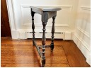 Vintage Ebonized Demi-Lune Table With Unusual Fluted Frieze - Great Paint Project